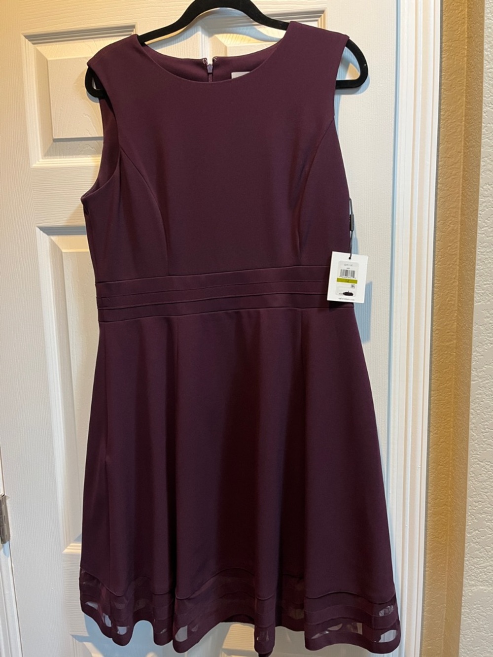 Calvin Klein Sleeveless Shift Dress in Plum